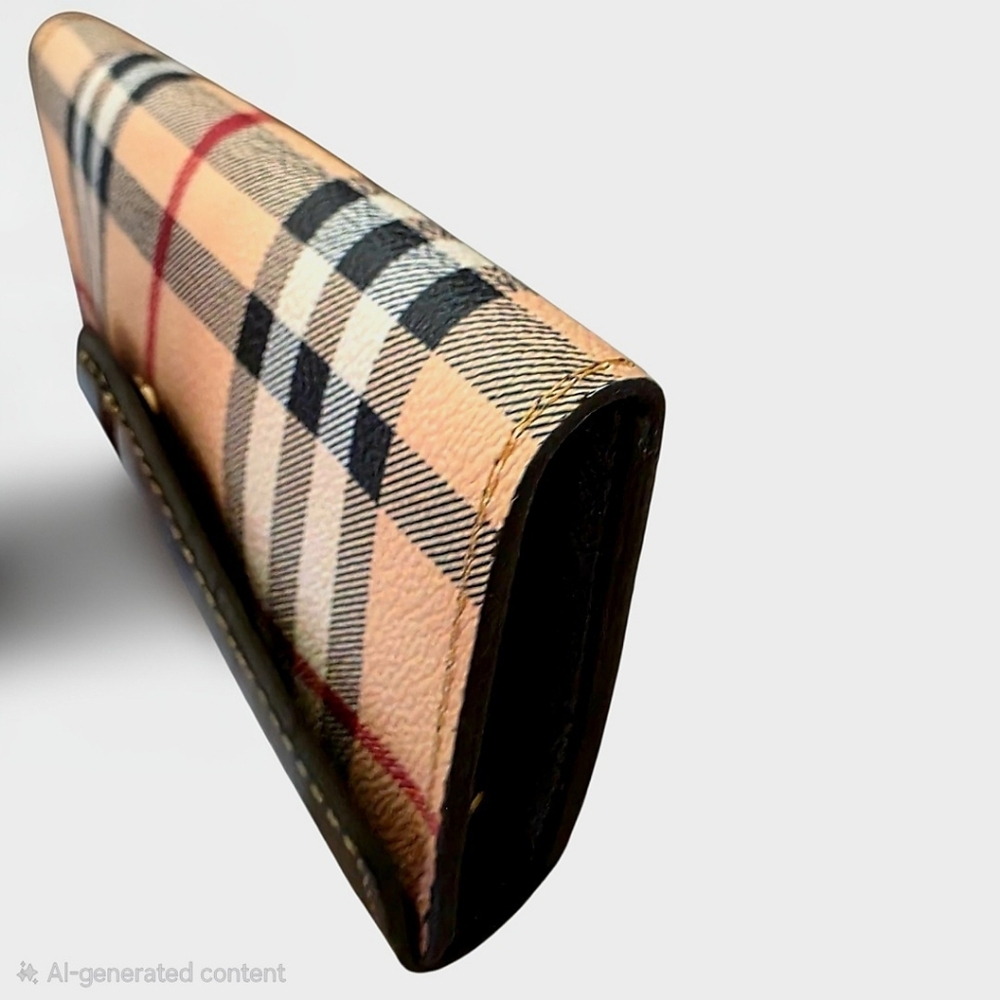 Burberry Brown & Beige Classic Plaid Leather Wallet - Picture 9 of 16